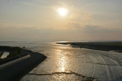 有明海に沈む夕日