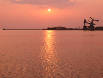 三池港の夕陽